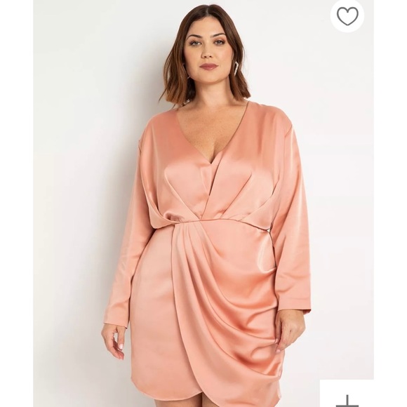 Eloquii Dresses & Skirts - ELOQUII Satin Draped Mini Dress